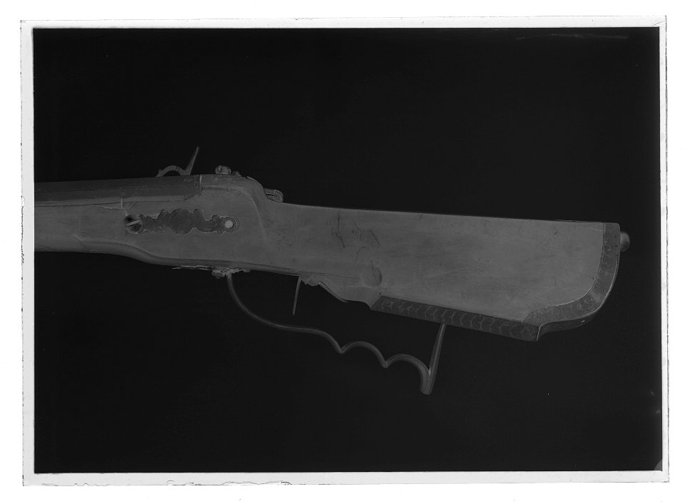 Snapplåslodbössa med lägglås, infjäderslås, Sverige, 1600-talets mitt - Livrustkammaren - 78249-negative
