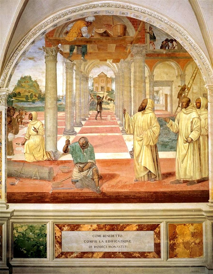 Sodoma - Life of St Benedict, Scene 11 - Benedict Founds Twelve Monasteries - WGA21572