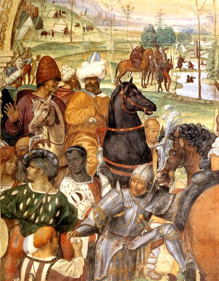 Sodoma - Life of St Benedict, Scene 30 - Benedict Foretells the Destruction of Montecassino (detail) - WGA21580