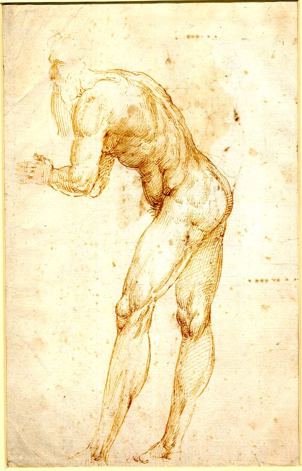 Sodoma - A nude old bearded man, turned to left and bent over, his hands together, 1946,0413.215
