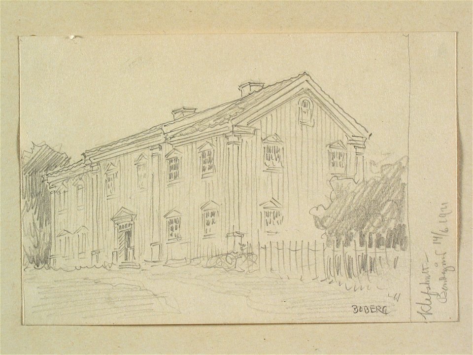 Småland, Östbo hd., Åkers sn., Klevshult. Teckning av Ferdinand Boberg - Nordiska museet - NMA.0088439