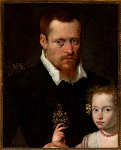 Sofonisba Anguissola - Portrait of a man with his daughter - M.Ob.1079 MNW - National Museum in Warsaw