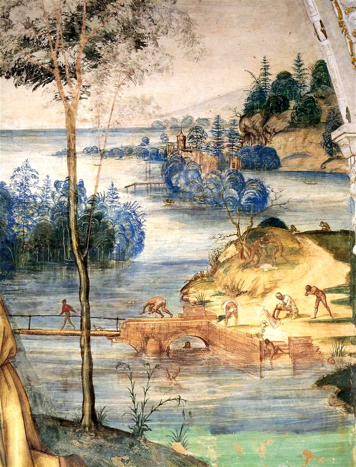Sodoma - Life of St Benedict, Scene 15 - Benedict Fishes the Pieces of a Broken Ax (detail) - WGA21576