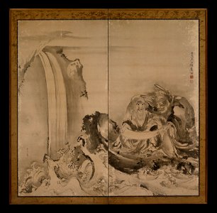 Soga Shohaku - Two Figures (most likely Ryo Douhin receiving the Taoist law from Shou Rikken) - 2015.95 - Museum of Fine Arts, Houston