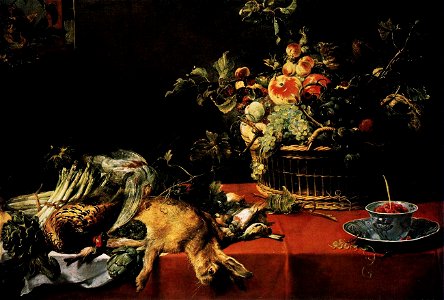 Frans Snyders - Still-Life with Fruit Basket and Game - WGA21536. Free illustration for personal and commercial use.