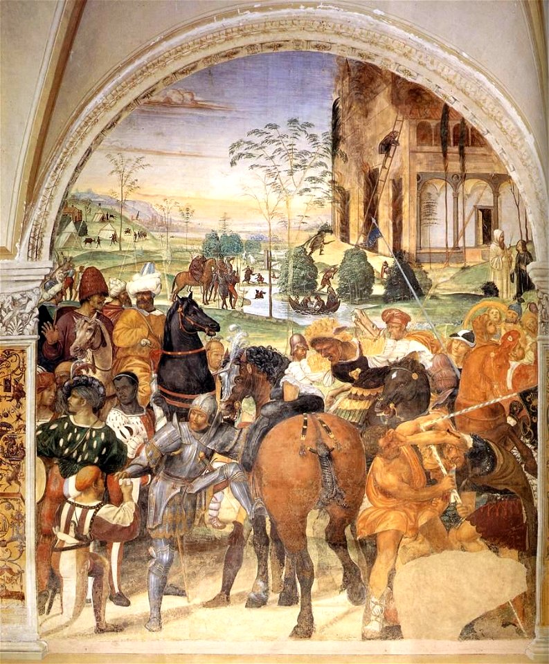 Sodoma - Life of St Benedict, Scene 30 - Benedict Foretells the Destruction of Montecassino - WGA21579