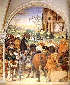 Sodoma - Life of St Benedict, Scene 30 - Benedict Foretells the Destruction of Montecassino - WGA21579