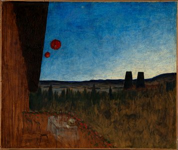 Harald Sohlberg - Sketch for Summer Night 1899 - NG.M.01829 - National Museum of Art, Architecture and Design. Free illustration for personal and commercial use.