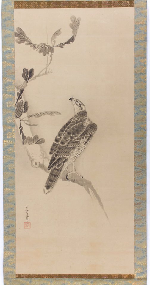 Soga Nichokuan - Hawks (Taka zu) - 2018.853.15a, b - Metropolitan Museum of Art