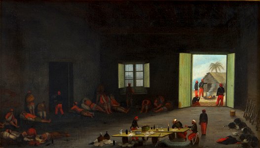 Soldados paraguayos heridos prisioneros de la batalla de Yatay - Cándido López