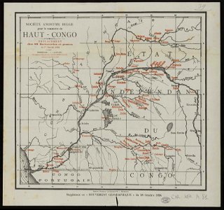 Société anonyme belge pour le commerce du Haut-Congo emplacement des 83 factoreries et postes au 1er janvier 1894