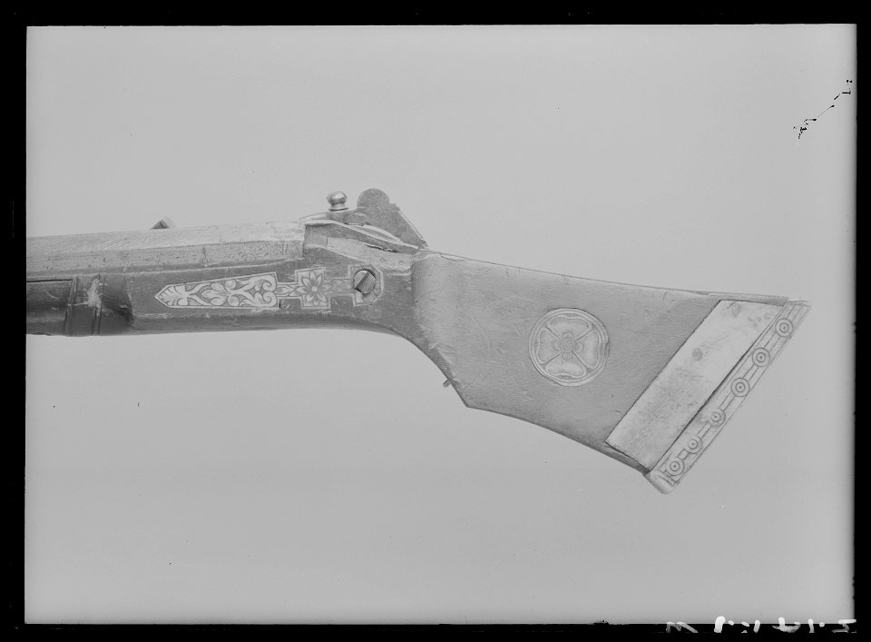Snapplåsstudsare, lägglås, utfjäderslås, Sverige, 1600-talets mitt - Livrustkammaren - 53282