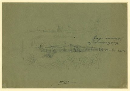 Soldier standing in a rifle pit covered by a canopy LCCN2004660064