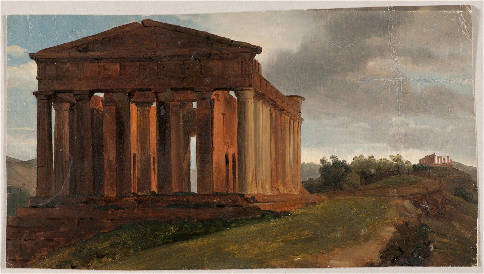 A Temple in Agrigento, Sicily (Gustaf Söderberg) - Nationalmuseum - 23824
