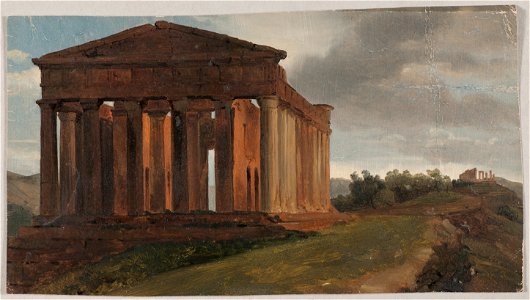 A Temple in Agrigento, Sicily (Gustaf Söderberg) - Nationalmuseum - 23824