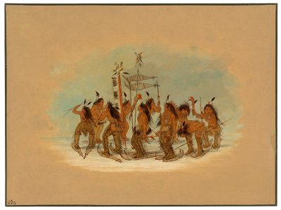 Snow Shoe Dance - Ojibbeway C17528. Free illustration for personal and commercial use.