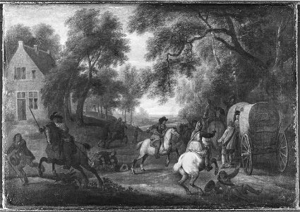 Soldiers Attacking a Caleche (Adam Frans van der Meulen) - Nationalmuseum - 19032