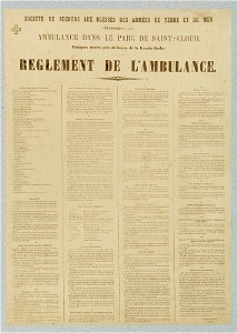 Société française de secours aux blessés militaires des armées - Ambulance du Parc de Saint-Cloud - Règlement (phbw08 6123)