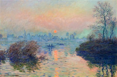 Soleil couchant sur la seine à Lavacourt