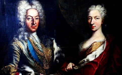 So-called portrait of Victor Amadeus II and Anne Marie d'Orléans. Free illustration for personal and commercial use.
