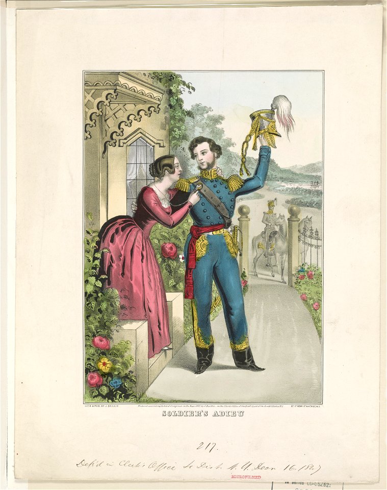 Soldier's adieu - lith. & pub. by J. Baillie, N.Y. LCCN98513747
