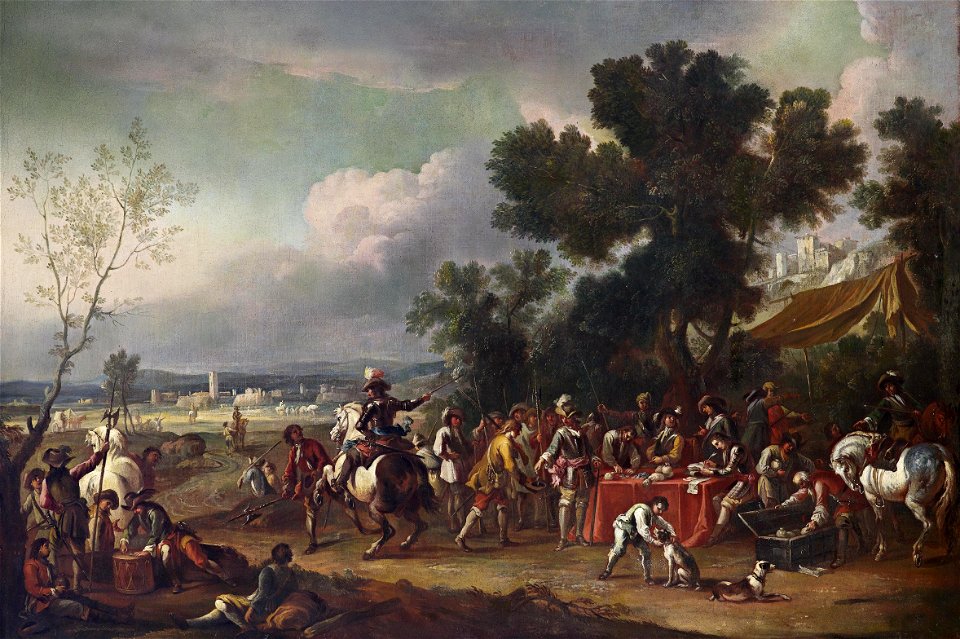 Soldaten in einer Landschaft Venetianisch 17Jh