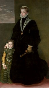 Sofonisba Anguissola - Portrait of Juana of Austria with a Young Girl, 1561