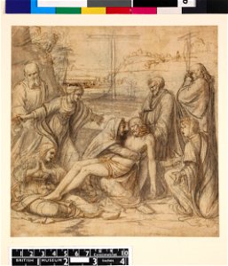 Solario - The Lamentation over the dead Christ, preparatory study for a painting, 1895,0915.771, 1507-1509 (circa)