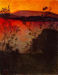 Harald Sohlberg - Evening Glow - Google Art Project. Free illustration for personal and commercial use.