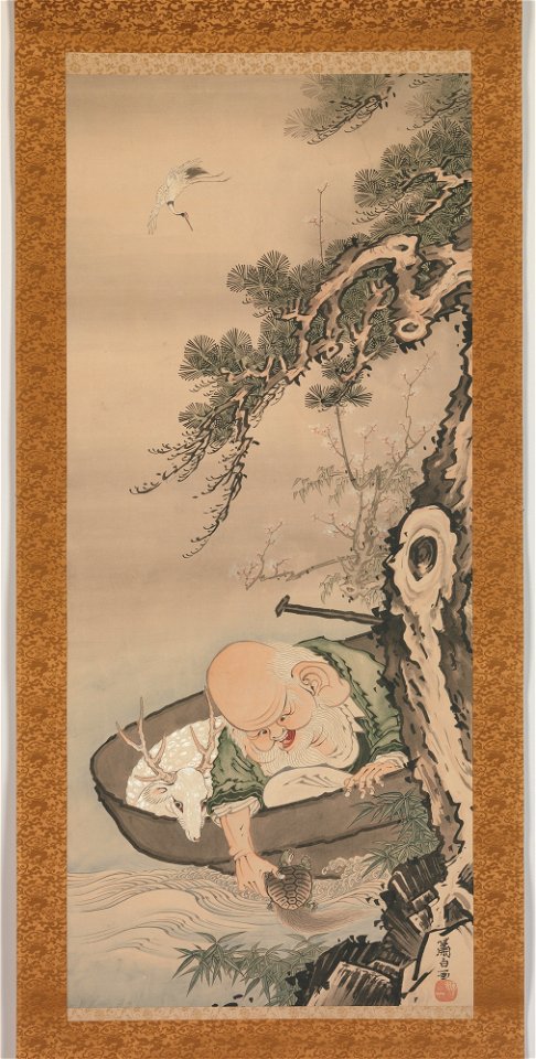 Soga Shōhaku - The God of Good Fortune Jurōjin - 2011.572.1 - Metropolitan Museum of Art