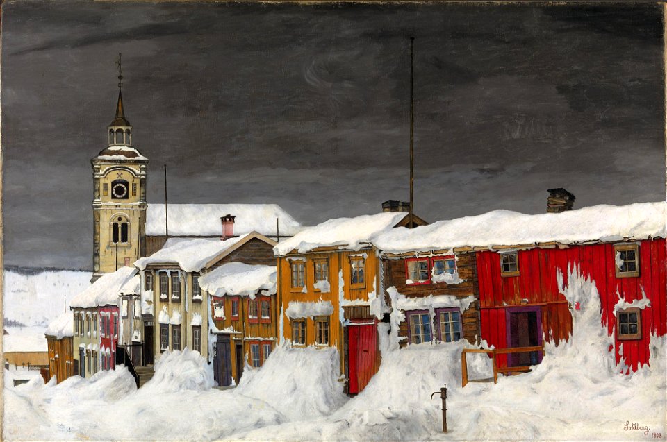 Harald Sohlberg - Street in Røros in Winter - NG.M.00882 - National Museum of Art, Architecture and Design