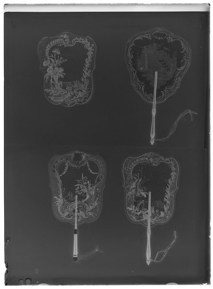 Solfjäder engelskt motiv ca 1750-1765 - Livrustkammaren - 26519-negative