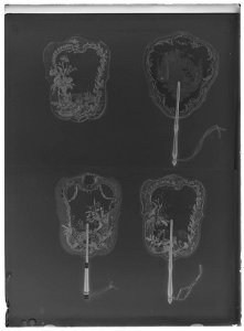 Solfjäder engelskt motiv ca 1750-1765 - Livrustkammaren - 26519-negative