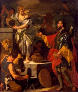 Solimena, Francesco - Rebecca at the Well - c. 1700. Free illustration for personal and commercial use.