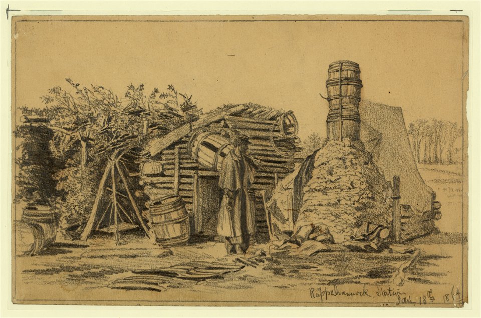 Soldier's hut in winter-Borrowing a chimney LCCN2004661832
