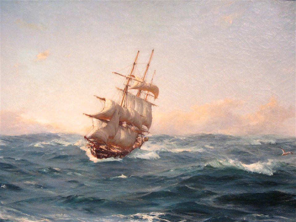 Somerscales - Recogiendo velas -1904, detalle