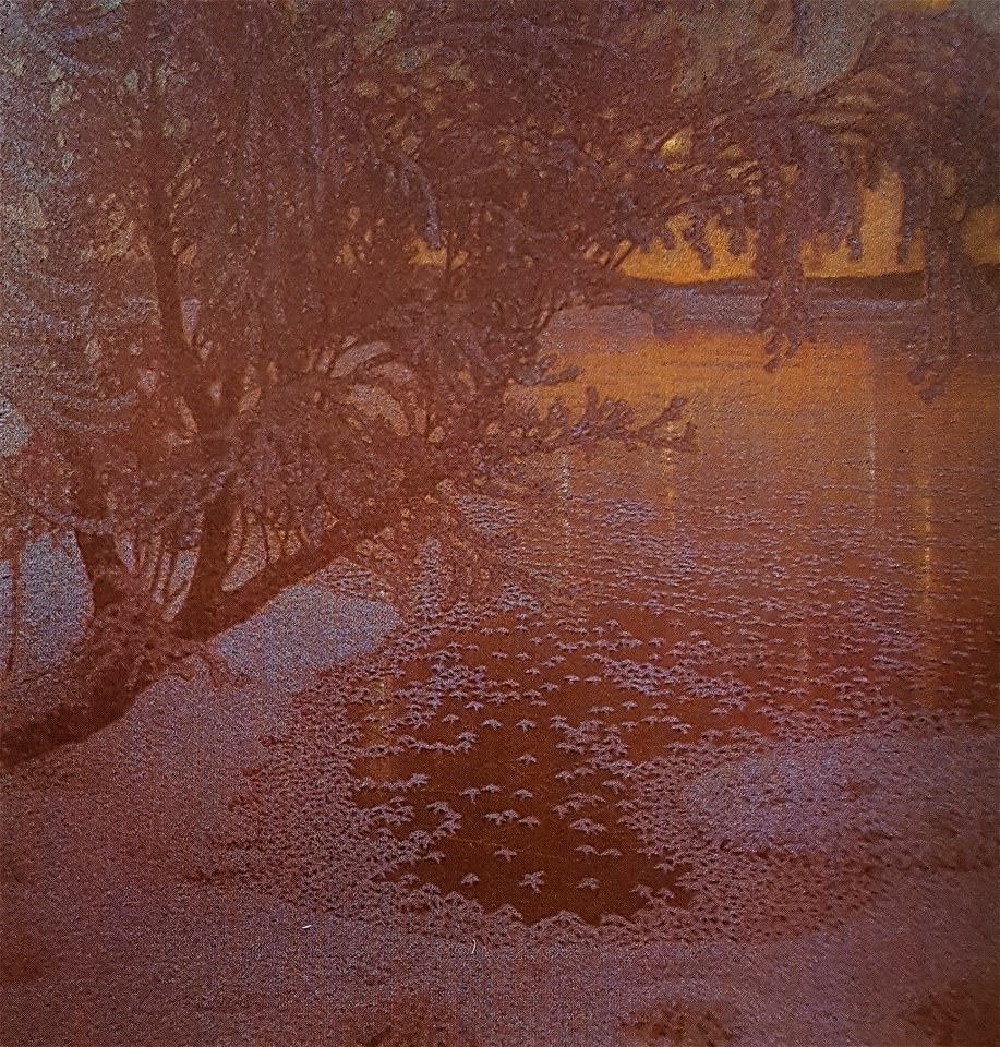 Solnedgång över is x Gustaf Fjæstad