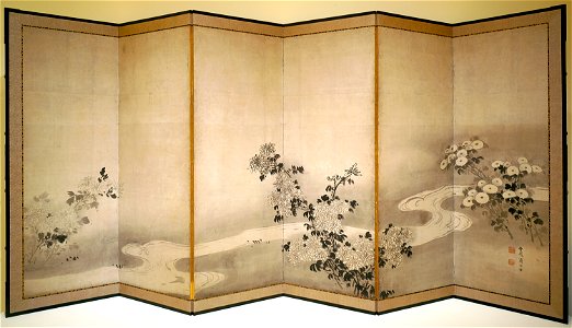 Soga Shōhaku - Chrysanthemums by a Stream - 63.7 - Indianapolis Museum of Art