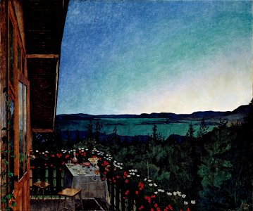 Harald Sohlberg - Summer Night - Google Art Project. Free illustration for personal and commercial use.
