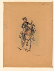 Soldier of the Sixth Indiana Battery on horseback, Pittsburg Landing, Tennessee,1862 LCCN2017646099. Free illustration for personal and commercial use.