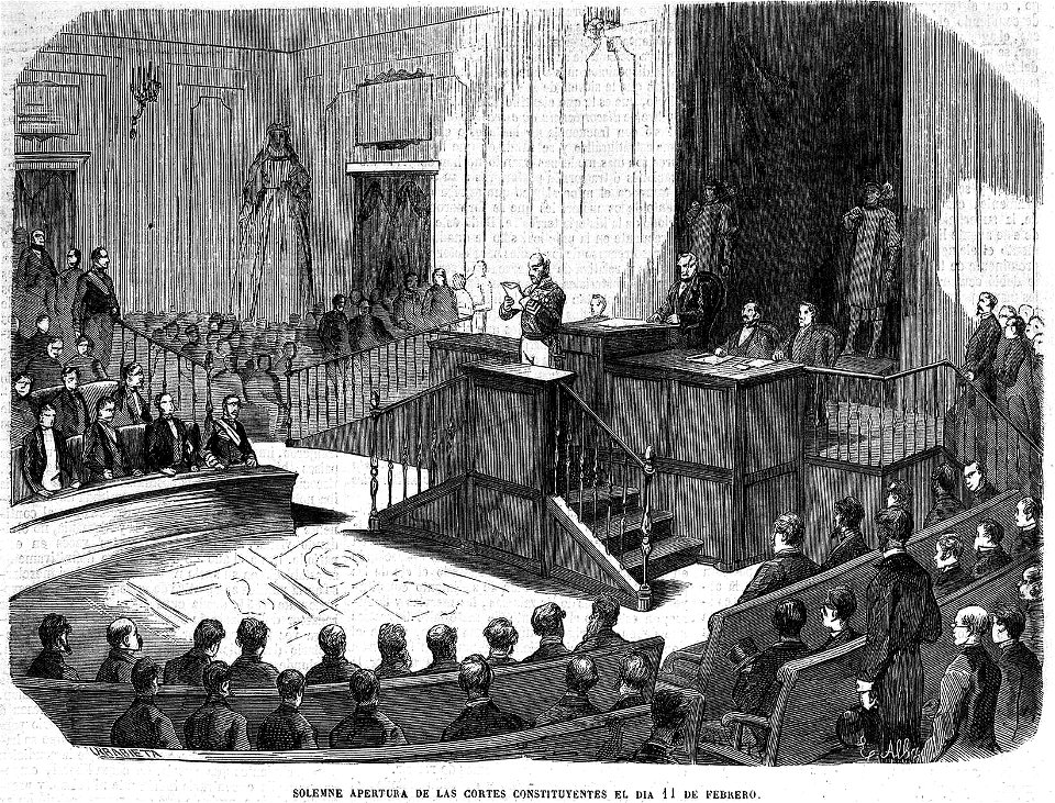 Solemne apertura de las cortes constituyentes el día 11 de febrero de 1869, de Urrabieta