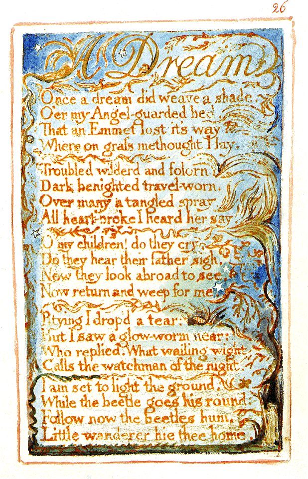 Songs of Innocence and of Experience, copy Z, 1826 (Library of Congress) object 26 A Dream