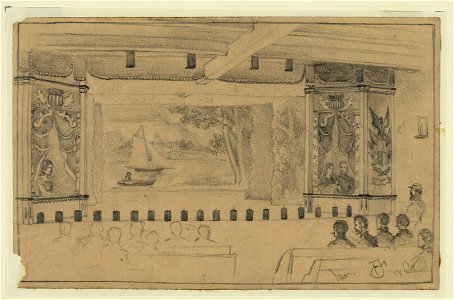 Soldier's theatre, (Fourteenth Brooklyn) in an old warehouse in Culpeper Court House, Va. - EF. LCCN2004661849