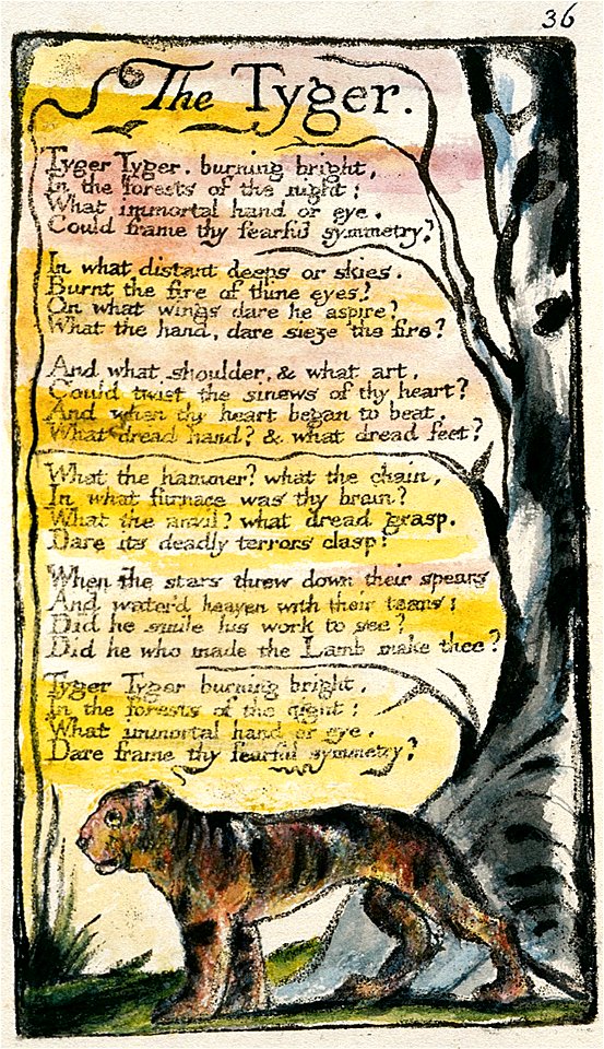 Songs of Innocence and of Experience copy L object 36 The Tyger 1795