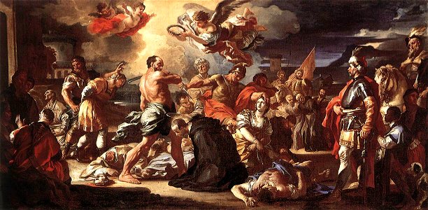 Solimena, Francesco - The Martyrdom of Sts Placidus and Flavia - 1697-1708. Free illustration for personal and commercial use.
