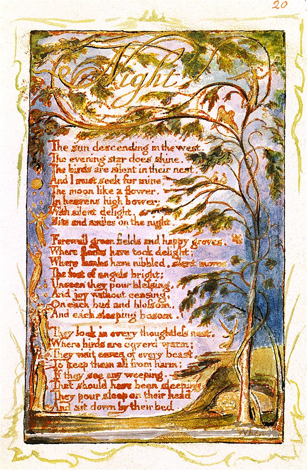 Songs of Innocence and of Experience, copy Y, 1825 (Metropolitan Museum of Art) object 20 NIGHT