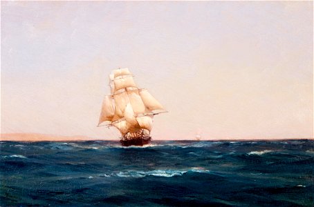 Thomas Somerscales - A square rigger off Terrapaca, Chile (1895)