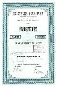 Solothurn-Bern-Bahn 1915