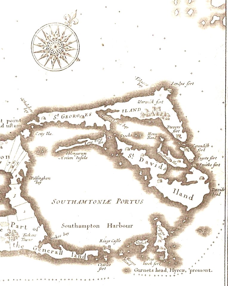 Somers Isles Map by John Speed 1676 - Parish of St George