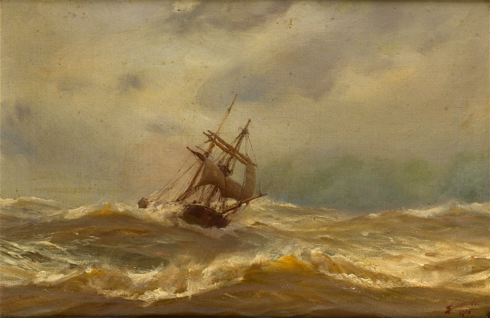 Thomas Somerscales - On the open seas (1905)